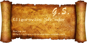 Gligorovics Sándor névjegykártya