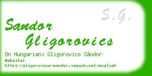 sandor gligorovics business card
